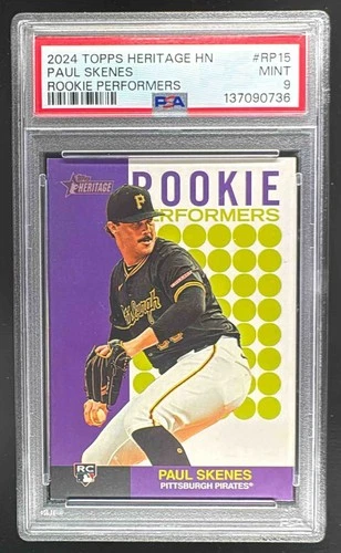 EL.195 Paul Skenes 2024 Topps Heritage High Number Rookie Performers RC PSA 9