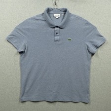 Lacoste Polo Shirt Mens 8 3XL Blue Cotton Knit Short Sleeve Casual Preppy Croc