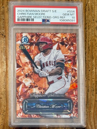 Christian Moore [Orange] #SS-6 2024 Bowman Draft Sapphire Selections card