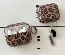 Leopard Luxury Case With Pendant For Apple AirPods 4 3 2 1 pro Soft Protective
