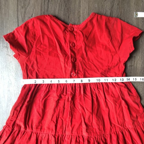 Hanna Andersson Dress Girl's Size 8 130 cm Red Short Sleeve Tiered Cotton USA - Picture 6 of 9