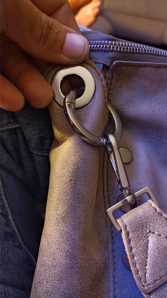 Hammitt Bryant Medium Pewter W/ Silver Hardware & Strap , Red Suede Lining - Image 3 of 4