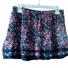 Abercrombie  Fitch Floral Mini Skirt Tiered Ruffle Hem Size S