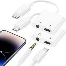 Lightning to 3.5 Mm Headphone Jack Adapter, Apple Mfi Certified 2 Pack 2 in 1