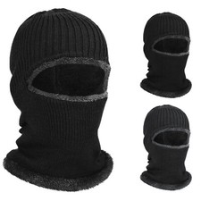 Balaclava Full Face Mask Neck Gaiter Winter Wool Lined Beanie Hats Ski Cap Hood