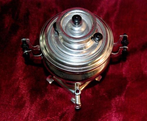 Mini Souvenir Samovar Soviet Original Tea pot Silver Tone Stainless Steel 70's - Picture 5 of 8