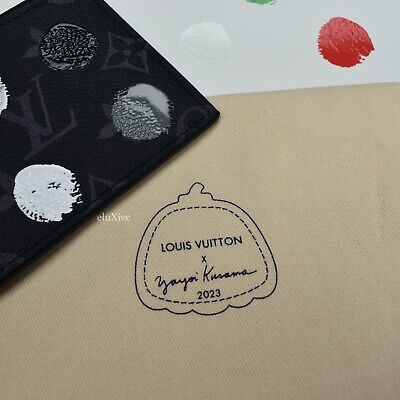 Louis Vuitton black x Yayoi Kusama Brushed Dots Card Holder