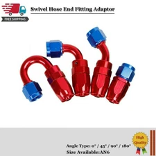 6AN AN6 Swivel Seal Hose End Fitting Adapter For CPE Oil Fuel Hose Line Red/Blue