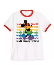 Walt Disney World Rainbow Collection Mickey Mouse Ringer T-Shirt Kids Small 5/6