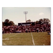 Galbreath Field Football Game Photo 1970s Kings Mill Ohio Bleachers & Sign A4876