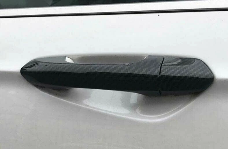 Cubierta de manija de puerta lateral exterior de fibra de carbono para Ford Mondeo Fusion 2013-20 Foto 3 de 4