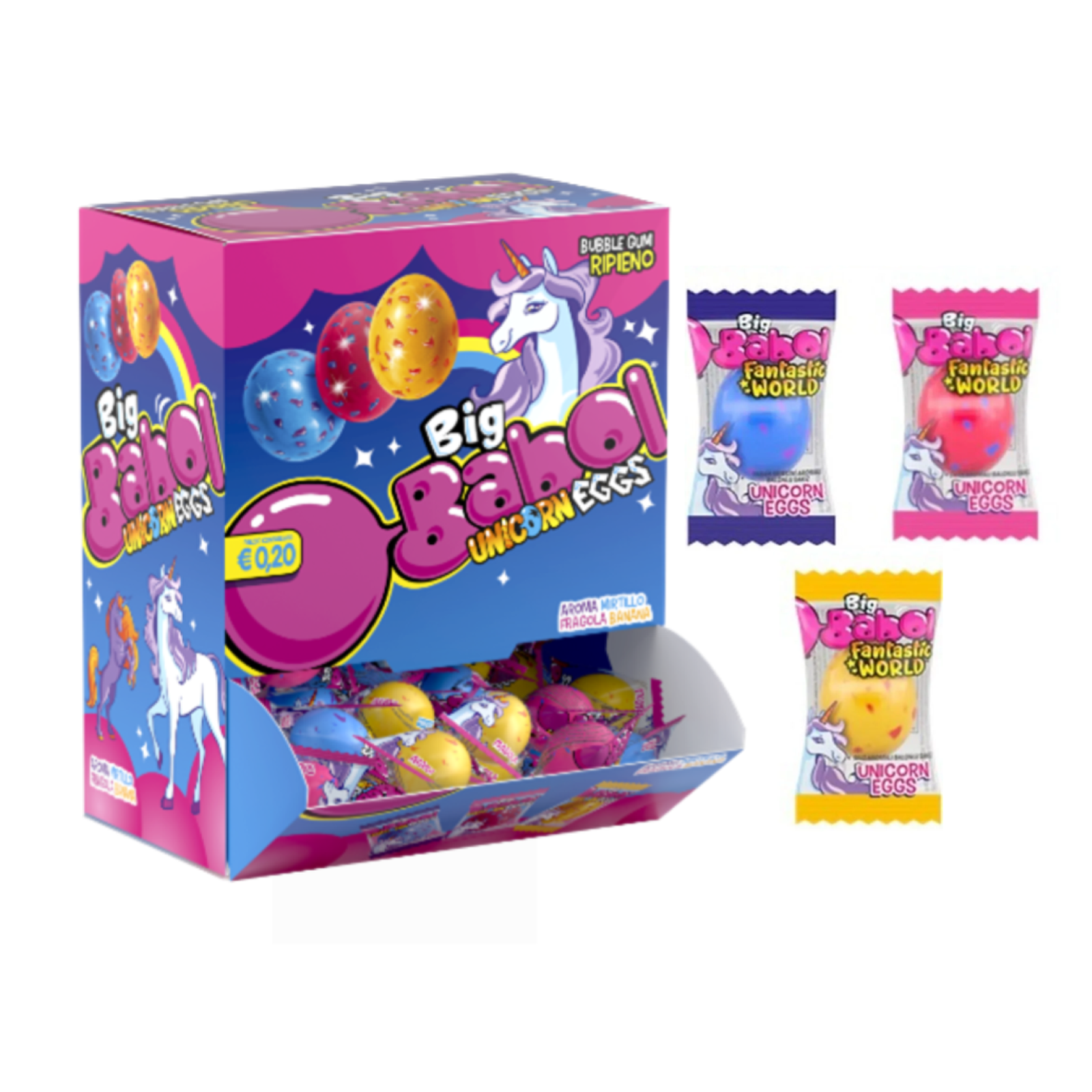 Gomme Da Masticare Big Babol Unicorn Eggs 200 Gomme Gusto Frutta