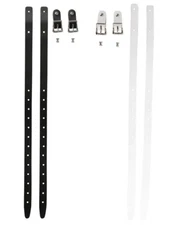 Warrior Ritual G3 Leather Strap Kit | Black White Ritual Goalie Leg Pad Straps