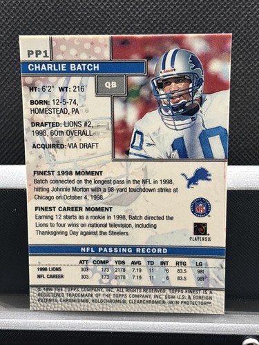 1999 Topps Chrome - #124 Charlie Batch - Picture 2 of 2