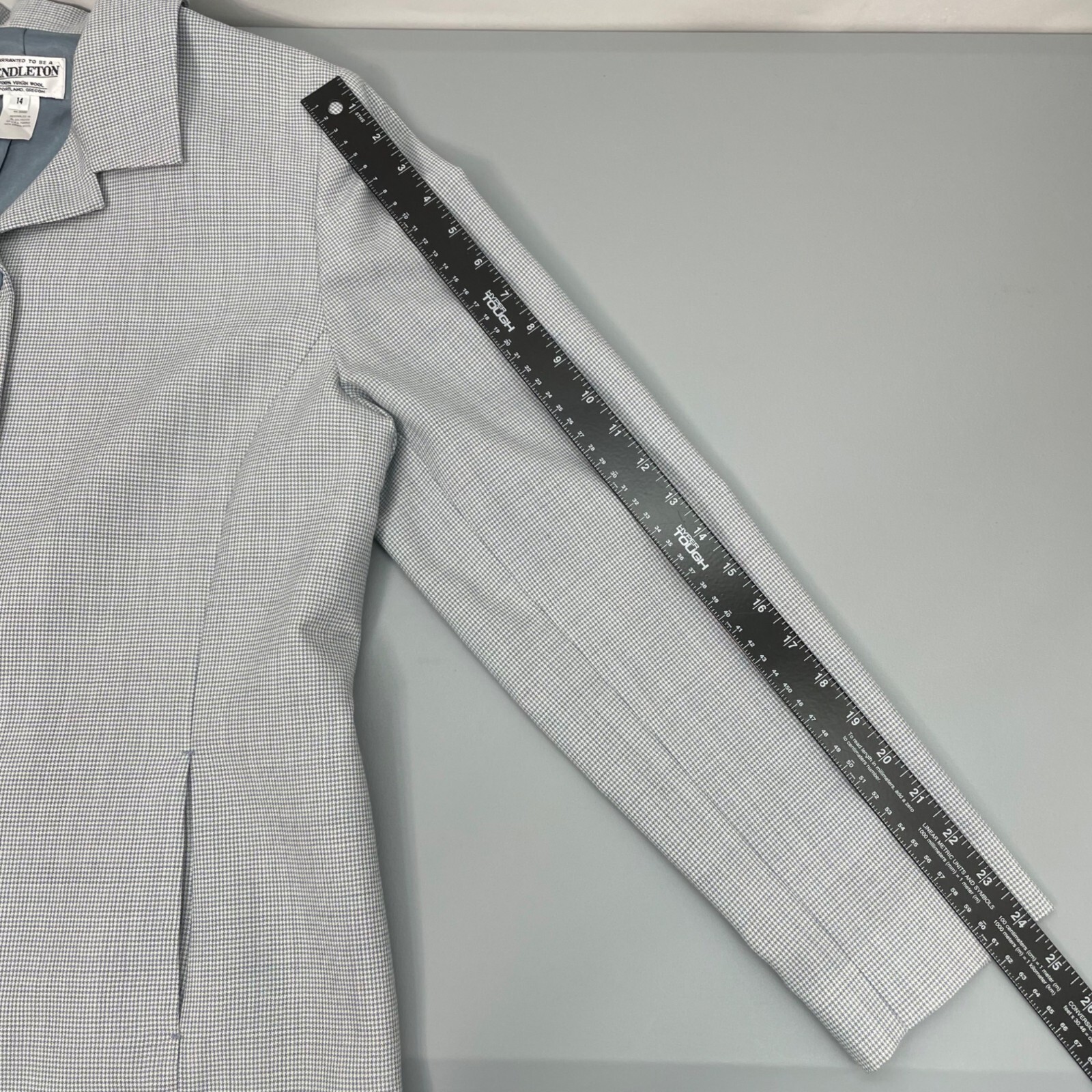 Pendleton Coat Jacket Blazer Wool Houndstooth Old… - image 11