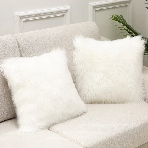 Luxury Faux Wool Plush Soft Fluffy Cushion Cover Pillow Cases Sofa Home Decor AA - Picture 5 of 39