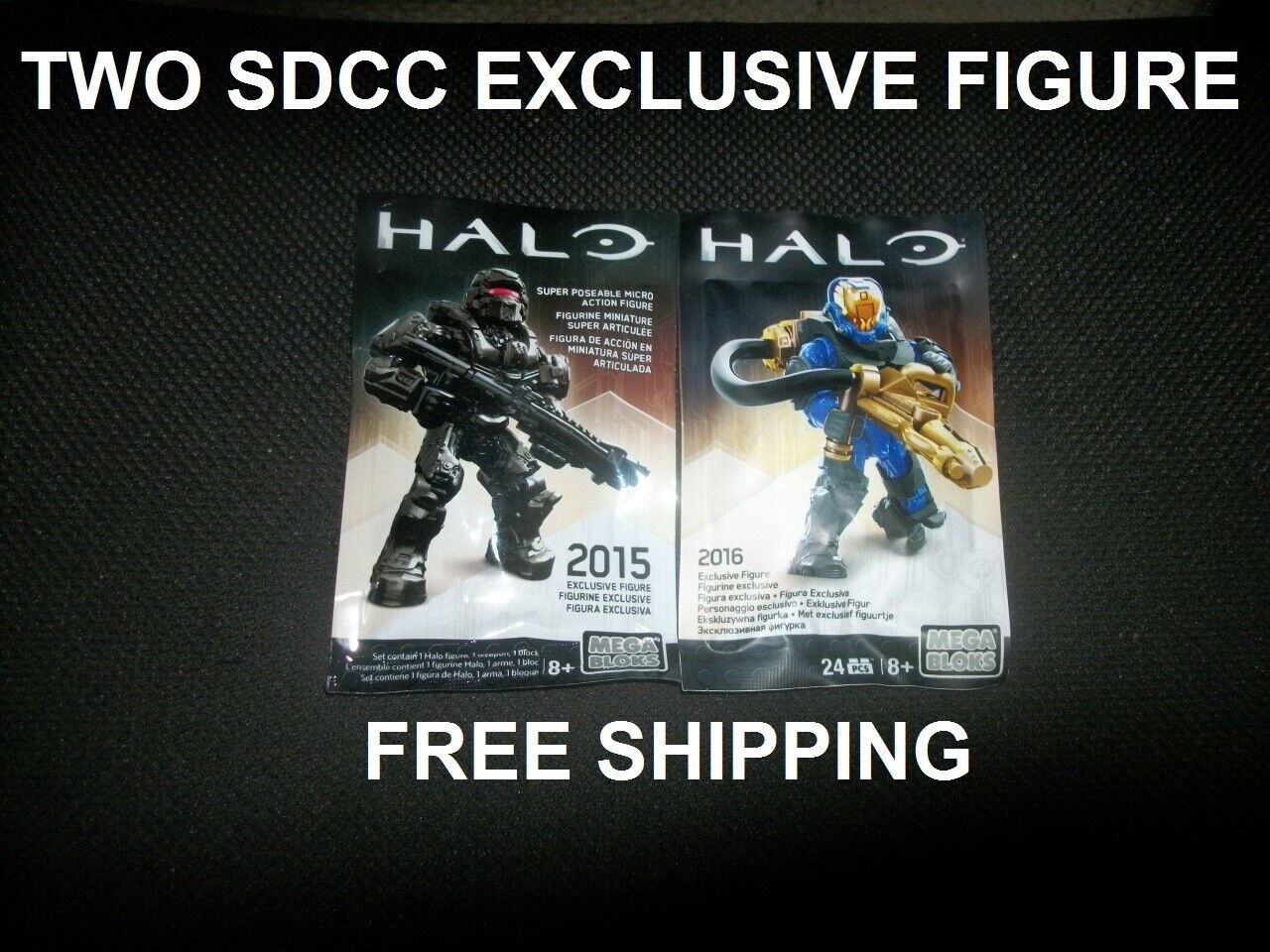 Mega Bloks Halo 2015 2016 SDCC Exclusive TWO Figures Brand New FREE SHIPPING.