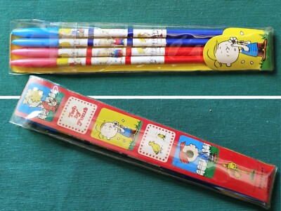 Vintage Charles M. Schulz ''Two by Fours'' Bleistift Set Kutsuwa - Made in Japan