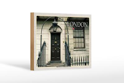 Holzschild Städte London The Sherlock Holmes Museum 18x12 cm Schild