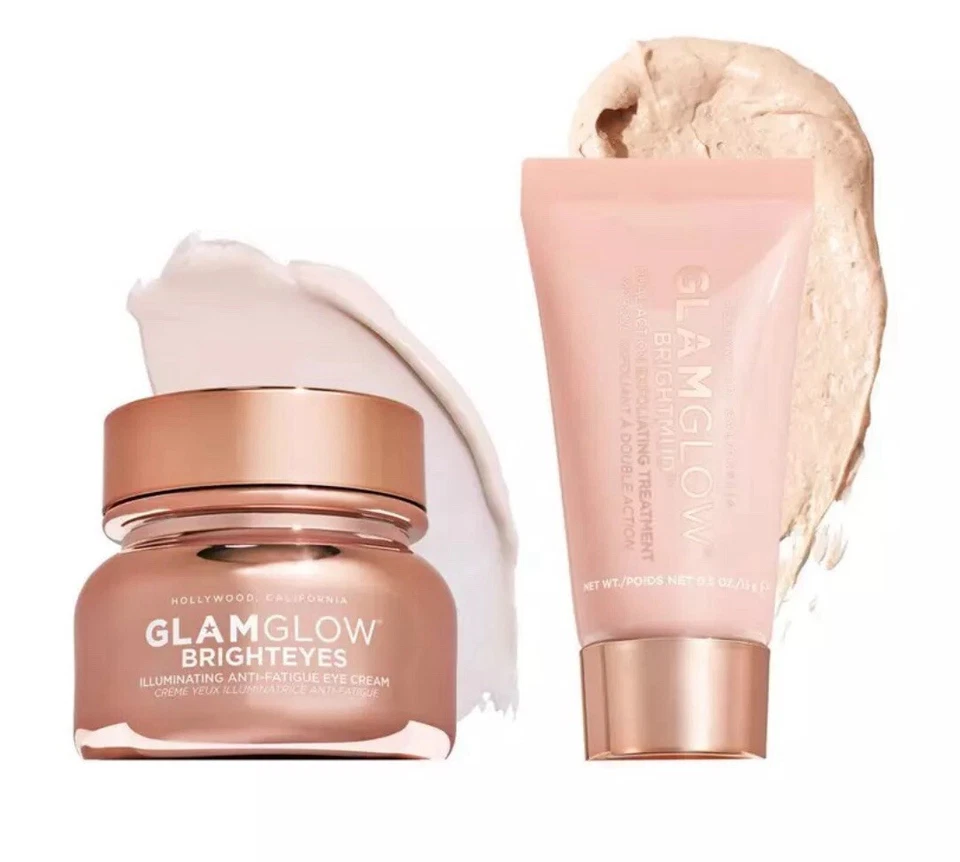 4X GLAMGLOW Brightmud Exfoliating Mask = 2oz PLUS 8 Bright Eyes Eye Cream Sealed - Image 2 of 4