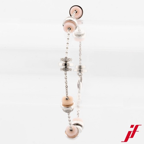 Gübelin Esclusivoexclusives Bracciale 750/18K Oro Bianco Diamanti Opale Rosa