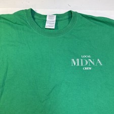 MADONNA MDNA LOCAL CREW CONCERT TEE SHIRT homme XL vert carpes charpentiers
