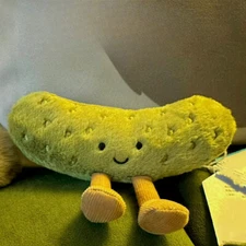 15/26cm Cucumber Plush Pillow with Leg Smiling Face Vegetable Food Cushion Decor