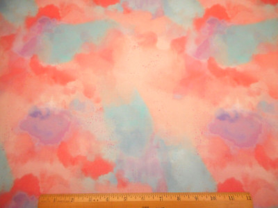 Quilt Fabric By The Yard Pink Blue Lt Purple Magic Sky Clouds Premium Cotton C
