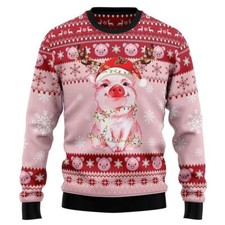 Pig Unisex Ugly Christmas Sweater Pig Lover Happy Holiday Sweater Gift