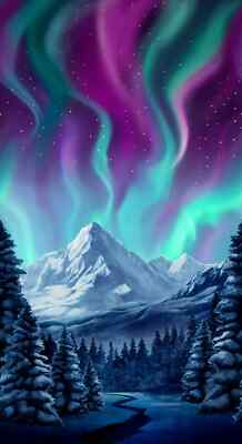 Multi Northern Lights Panel 24'' x 44'' Timeless Treasures  44 Inches Wide