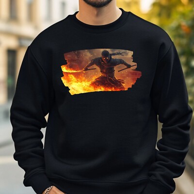 Ninja On Fire Sweatshirt Cosy And Perfect For Any Occasion Sbis4XL