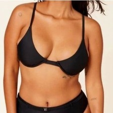 Andie Swim Sicily Bikini Top Black Size M NWT