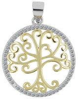 Akzent Baum Des Lebens Damen AnhäNger 925 Sterling Silber Zirkonia Lebensbaum