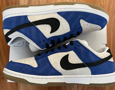 Size - 10.5 Dunk Low Croc Suede Racer Blue Gum Nike By You