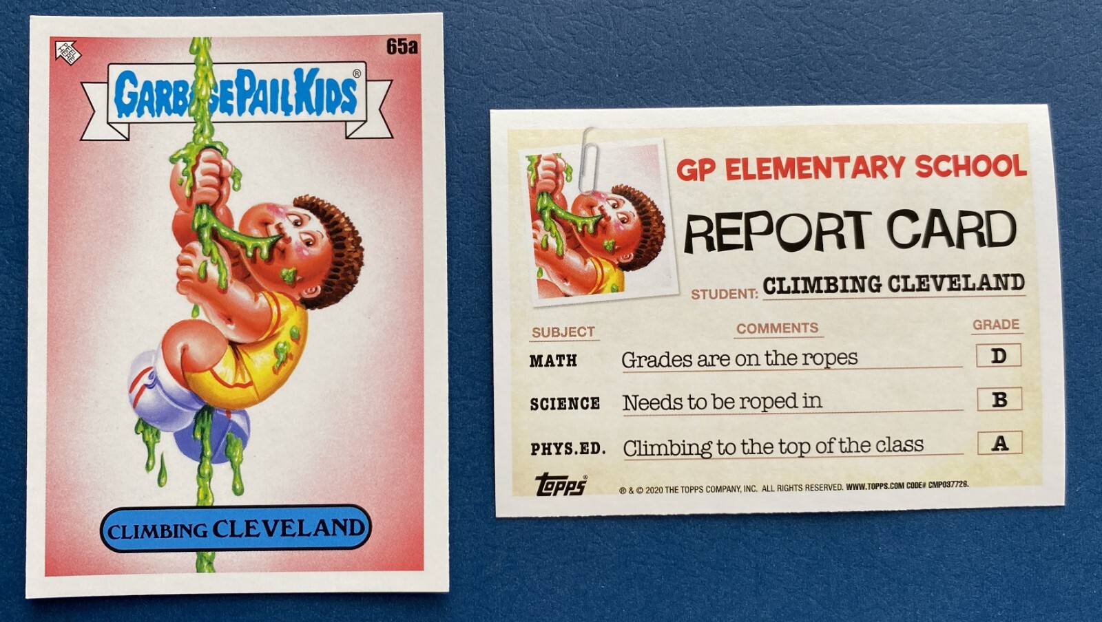 2020 Topps Garbage Pail Kids Late To School #65a Climbing Cleveland front