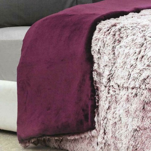 Fig Pink Premium Quality Platinum Super Soft Flannel Blanket in Faux Fur - Picture 2 of 6