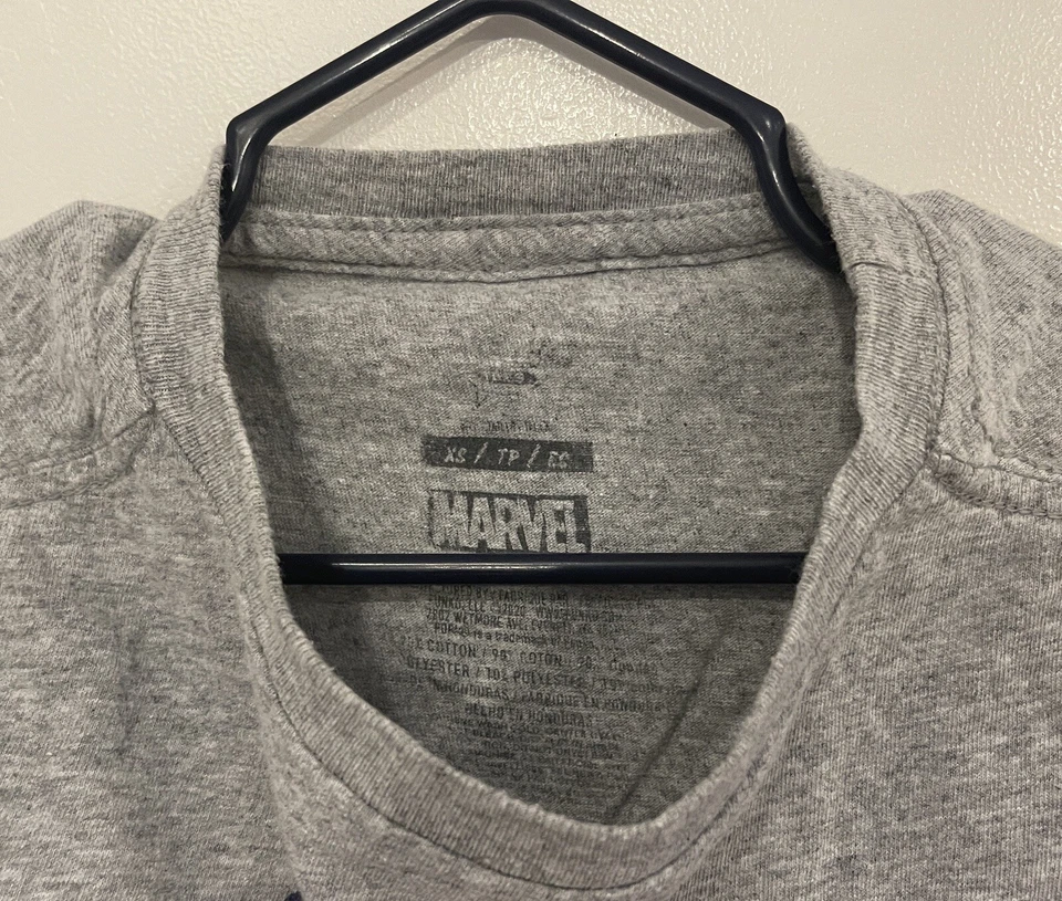 Marvel Kids Boys Superhero Captain America Crewneck Short Sleeve Shirt Gray XS - Image 3 of 4