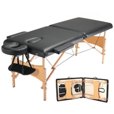 VEVOR Professional Massage Table 28" W Portable 2 Folding Massage Table 600LBS