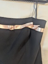 Vintage Liz Claiborne Little Black Strapless Dress With Pink Ribbon Bow Size 6