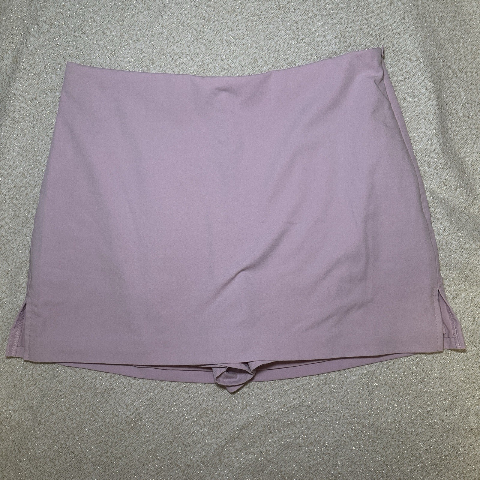 Express Editor Women's Lavender Solid Short Skort… - image 1
