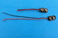 2ea - 9 Volt Battery Snaps -one with 6 inch stranded leads - one withsolid leads