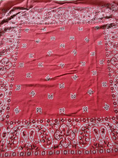 Vtg Paisley Red Hankerchief Hankie RN13960 ALL COTTON Made In U.S.A. 18x14"
