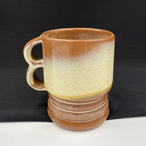 VINTAGE FRANKOMA C11 DESERT GOLD DOUBLE RING HANDLED 12 OZ. COFFEE MUG CUP