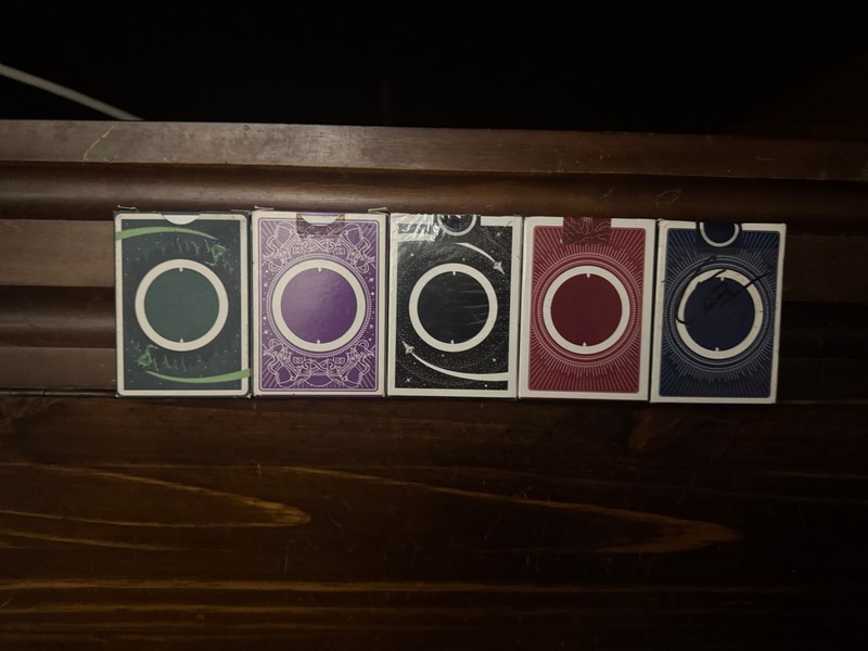 Orbit, playing cards one through six missing five