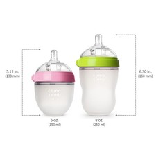 2x Comotomo Natural Feel Baby Feeding Bottles   8oz / 250ml Pink or Green 