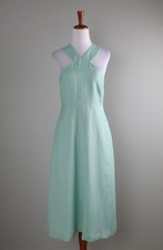 ANN TAYLOR Factory NWT $119 Mint Linen Halter A-Line Midi Dress Size 0