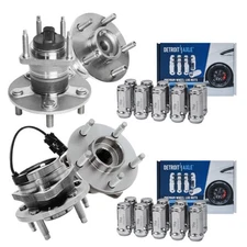 Detroit Axle Front & Rear Wheel Bearing & Hubs w/ 20pc Wheel Lug Nuts for