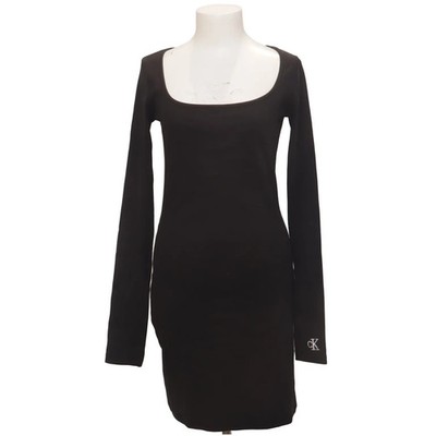 Calvin Klein Jeans, Kleid, Größe: L, Schwarz, Baumwolle/Elasthan, Einfarbig #fkE