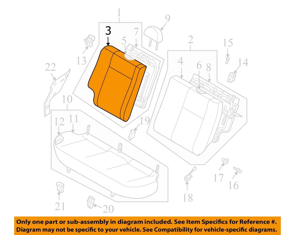Cubierta para Chevrolet Aveo 2004 R/asiento BK Cush 96409976 - nuevo fabricante de equipos originales 96409976 Foto 2 de 3