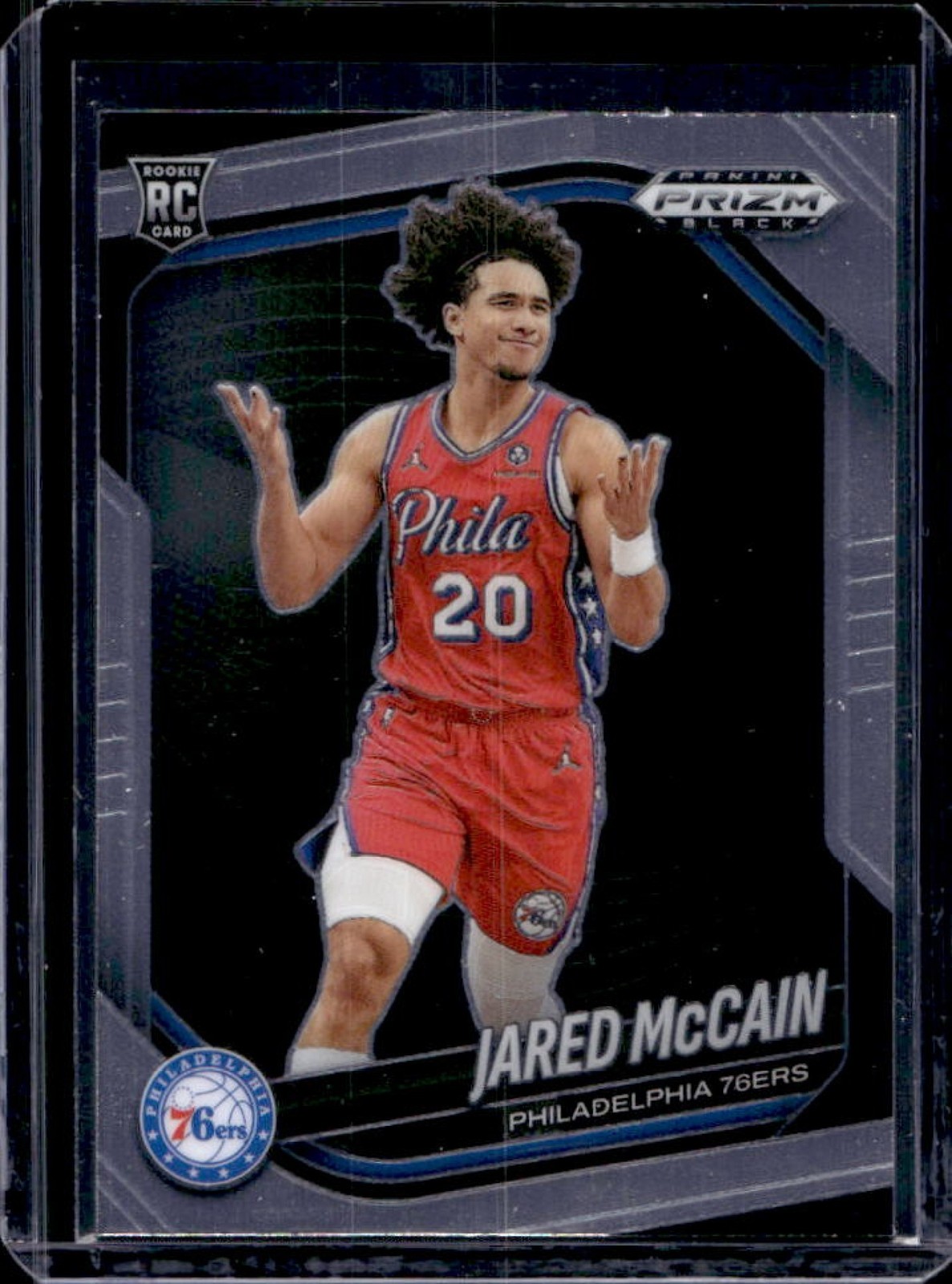 2024-25 Prizm Black Jared McCain RC Rookie #80 76ers